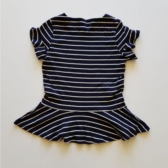 Crown and Ivy nautical navy/white striped peplum top size XS - Picture 6 of 8